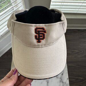San Francisco Giants MLB Adjustable Visor Hat | Beige with Black & Orange Logo